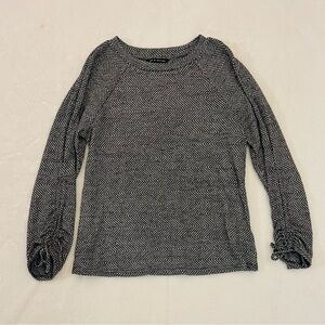 Zac & Rachel Black and White Print Lightweight 3/4 Sleeve Sweater - Size Medium